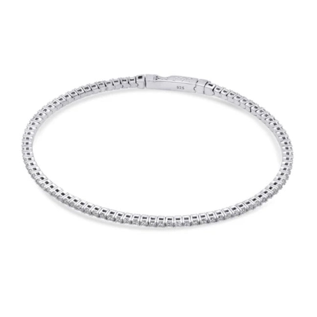 Flexible CZ Bangle in Sterling Silver