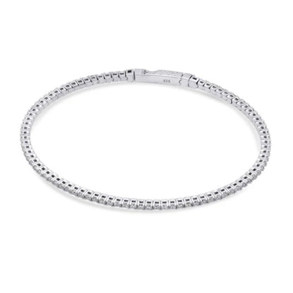 Flexible CZ Bangle in Sterling Silver