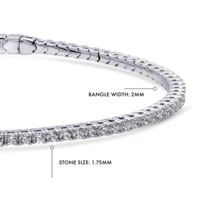 Flexible CZ Bangle in Sterling Silver