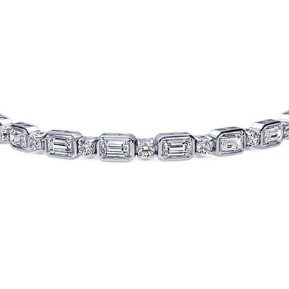 Art Deco CZ Statement Tennis Bracelet in Sterling Silver