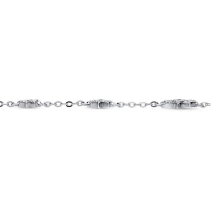 Starburst CZ Chain Bracelet in Sterling Silver