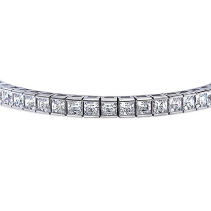Bar Princess CZ Statement Tennis Bracelet in Sterling Silver