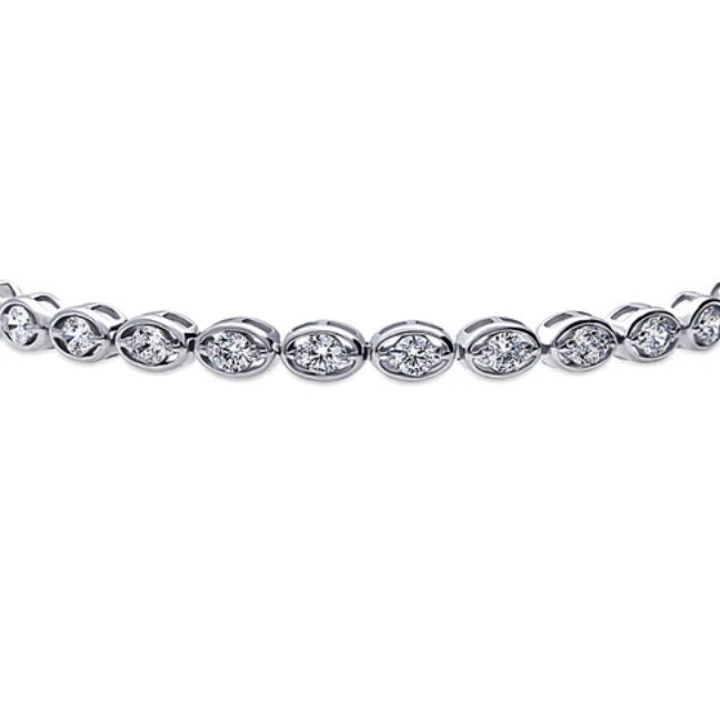 East-West CZ Statement Tennis Bracelet in Sterling Silver