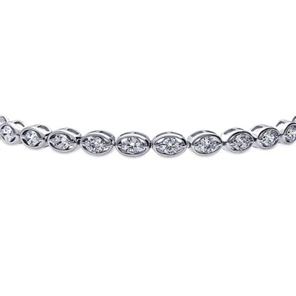 East-West CZ Statement Tennis Bracelet in Sterling Silver