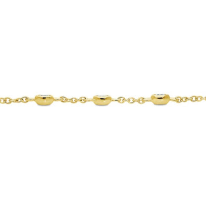 CZ by the Yard Station Bracelet in Gold Flashed Sterling Silver