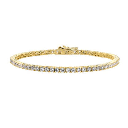 CZ Statement Tennis Bracelet in Gold Flashed Sterling Silver