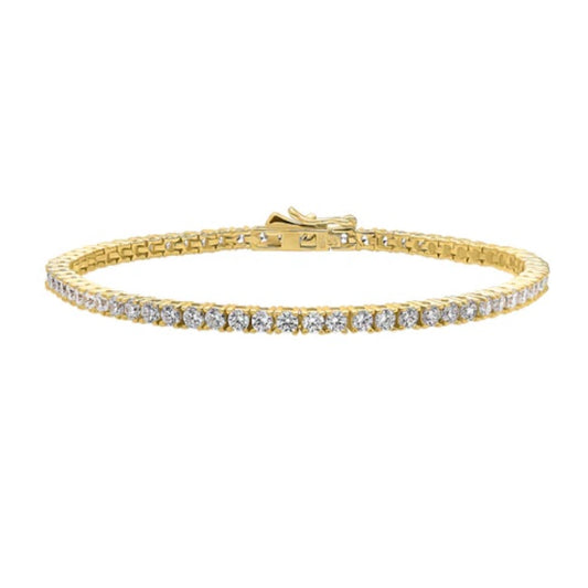 CZ Statement Tennis Bracelet in Gold Flashed Sterling Silver