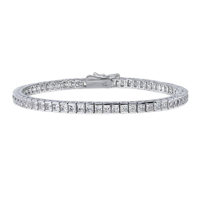 Bar Princess CZ Statement Tennis Bracelet in Sterling Silver