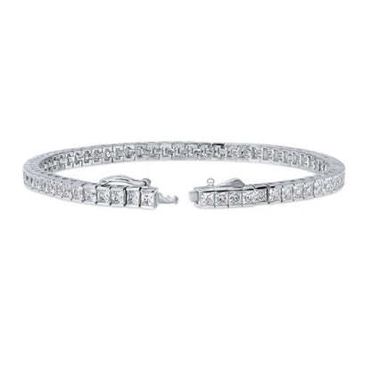 Bar Princess CZ Statement Tennis Bracelet in Sterling Silver