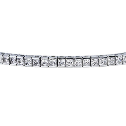 Bar Princess CZ Statement Tennis Bracelet in Sterling Silver