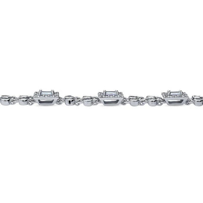Art Deco CZ Chain Bracelet in Sterling Silver