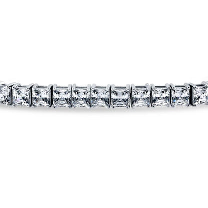 Princess CZ Statement Tennis Bracelet in Sterling Silver