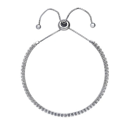 Bar CZ Statement Tennis Bracelet in Sterling Silver