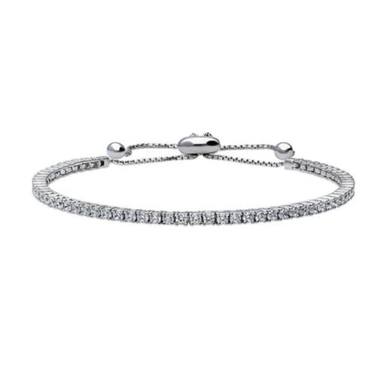 Bar CZ Statement Tennis Bracelet in Sterling Silver