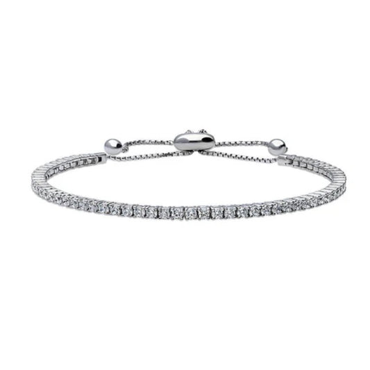 Bar CZ Statement Tennis Bracelet in Sterling Silver