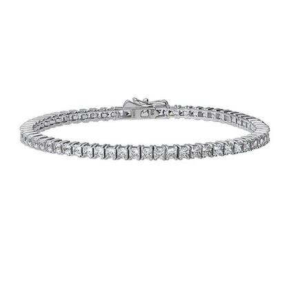 Princess CZ Statement Tennis Bracelet in Sterling Silver