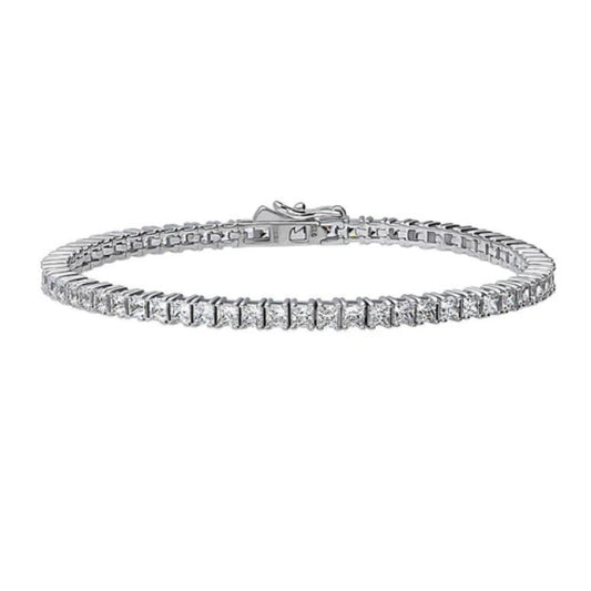 Princess CZ Statement Tennis Bracelet in Sterling Silver
