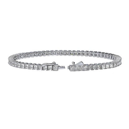 Princess CZ Statement Tennis Bracelet in Sterling Silver