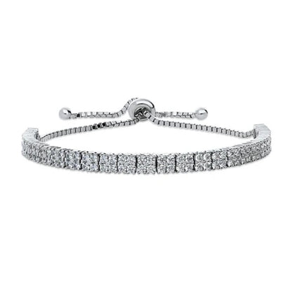 Bar CZ Statement Tennis Bracelet in Sterling Silver