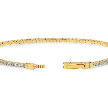 Flexible CZ Bangle in Gold Flashed Sterling Silver