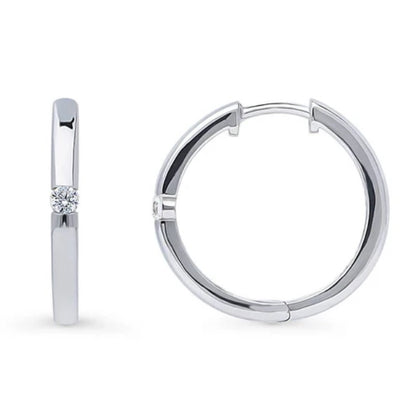 Solitaire Round CZ Hoop Earrings in Sterling Silver 0.22ct, 3 Pairs