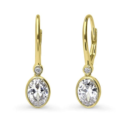 CZ Dangle Earrings in Sterling Silver, 2 Pairs