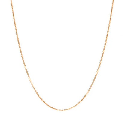Italian Rolo Chain Necklace in Rose Gold Flashed Sterling Silver 1mm