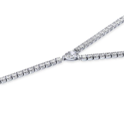 CZ Lariat Necklace in Sterling Silver