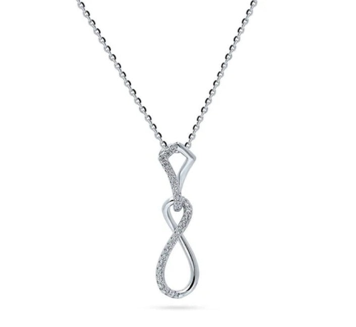 Infinity CZ Pendant Necklace in Sterling Silver
