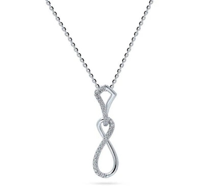 Infinity CZ Pendant Necklace in Sterling Silver