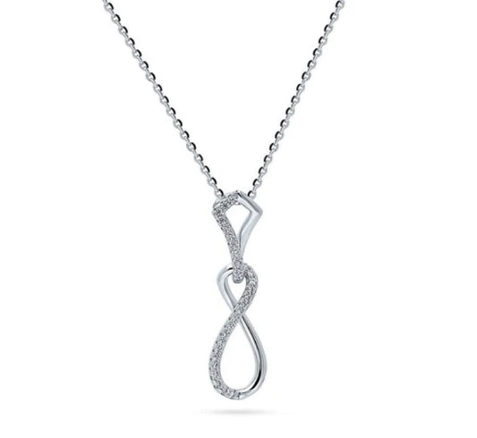 Infinity CZ Pendant Necklace in Sterling Silver