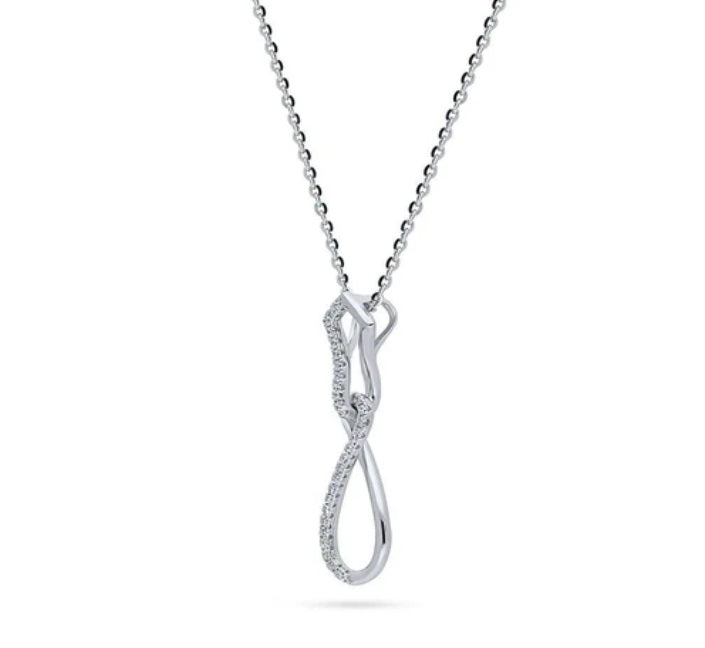 Infinity CZ Pendant Necklace in Sterling Silver