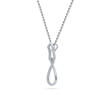 Infinity CZ Pendant Necklace in Sterling Silver