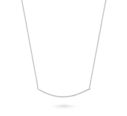 Bar CZ Pendant Necklace in Sterling Silver