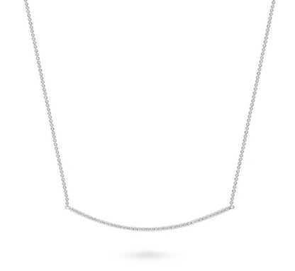 Bar CZ Pendant Necklace in Sterling Silver