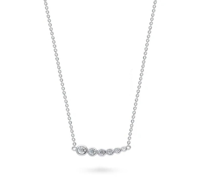 Bubble Graduated CZ Pendant Necklace in Sterling Silver