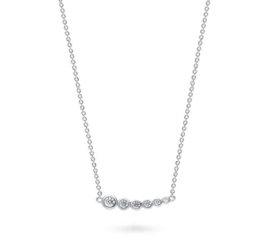 Bubble Graduated CZ Pendant Necklace in Sterling Silver