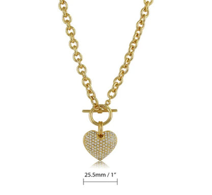 Heart Toggle Pendant Necklace in Gold-Tone