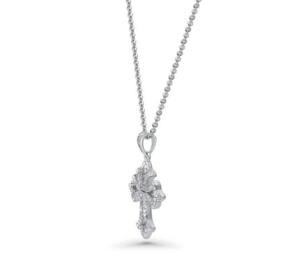 Cross CZ Pendant Necklace in Sterling Silver
