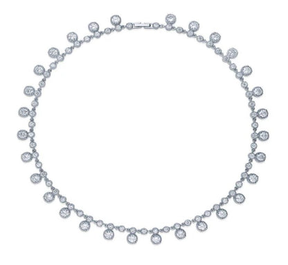 CZ Statement Necklace in Silver-Tone