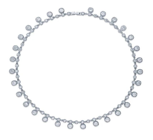 CZ Statement Necklace in Silver-Tone