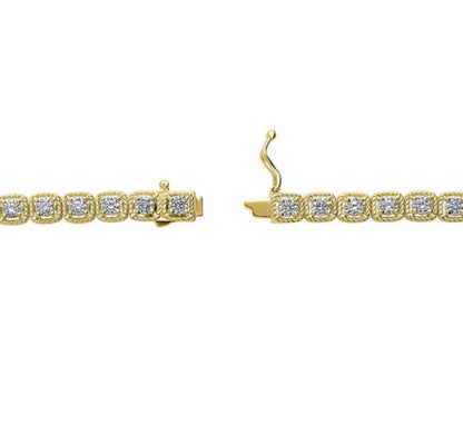 Cable CZ Statement Tennis Necklace in Gold Flashed Sterling Silver