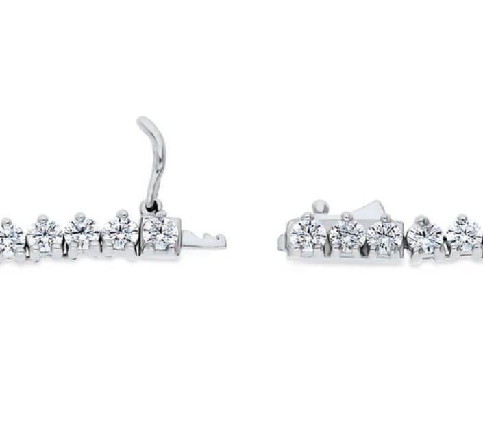 Graduated CZ Statement Tennis Necklace in Sterling Silver