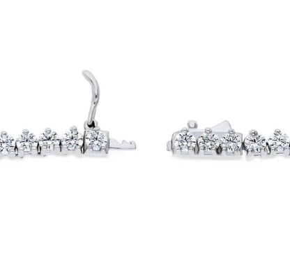 Graduated CZ Statement Tennis Necklace in Sterling Silver