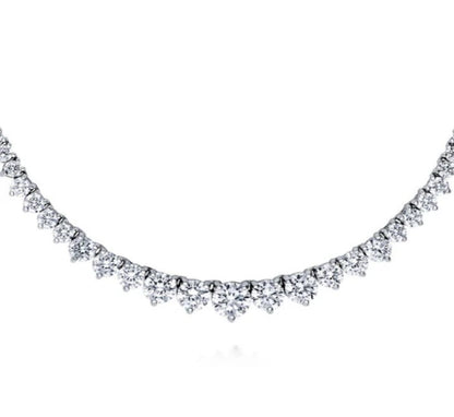 Graduated CZ Statement Tennis Necklace in Sterling Silver