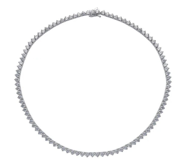 CZ Statement Tennis Necklace in Sterling Silver