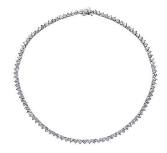CZ Statement Tennis Necklace in Sterling Silver