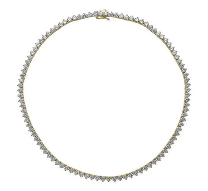 CZ Statement Tennis Necklace in Gold Flashed Sterling Silver