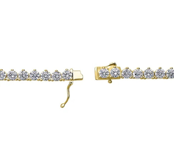 CZ Statement Tennis Necklace in Gold Flashed Sterling Silver