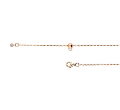 Bar CZ Pendant Necklace in Rose Gold Flashed Sterling Silver